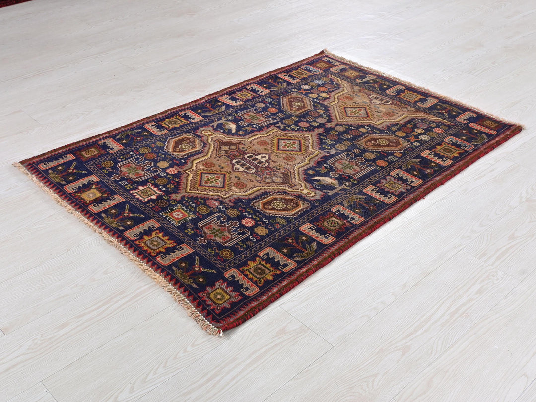 a rug is laying on the floor in a room