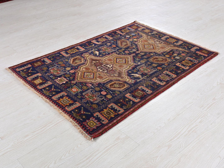 a rug is laying on the floor in a room