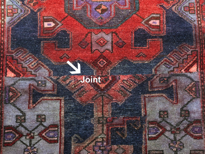 a close up of a rug with an arrow pointing to the center