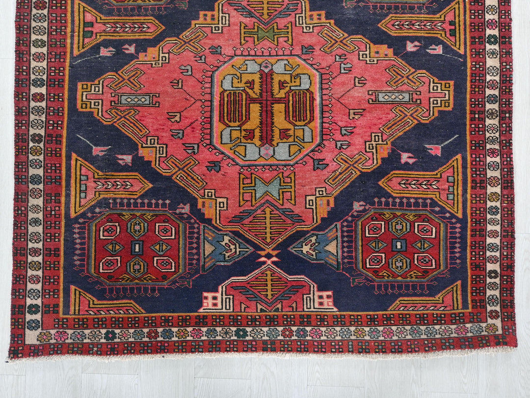 a colorful rug with a design on it