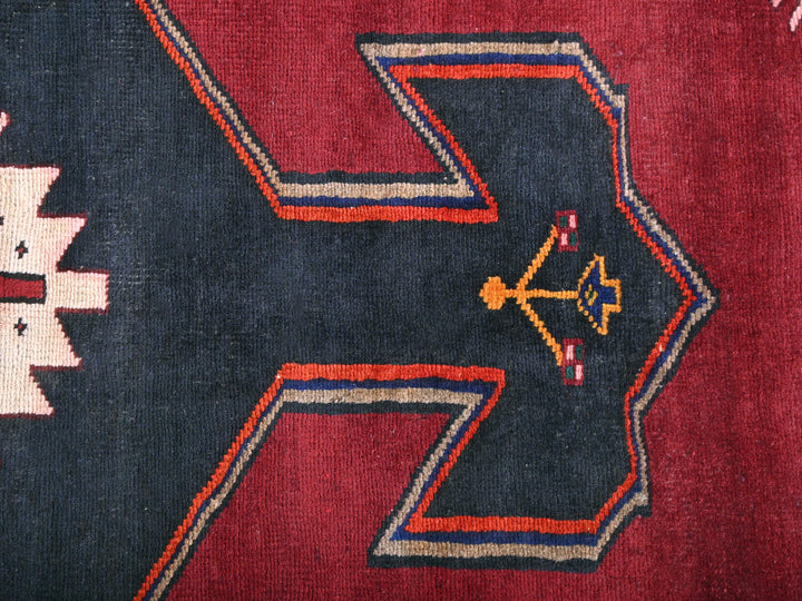 a close up of a rug with a design on it