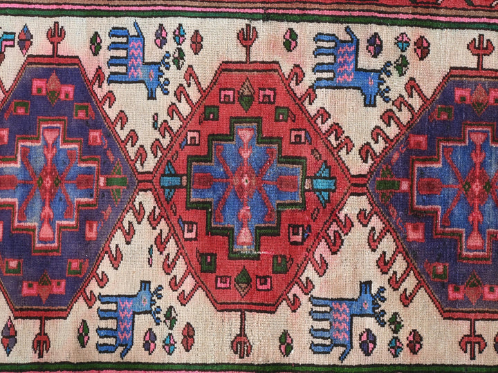 a close up of a rug with a design on it