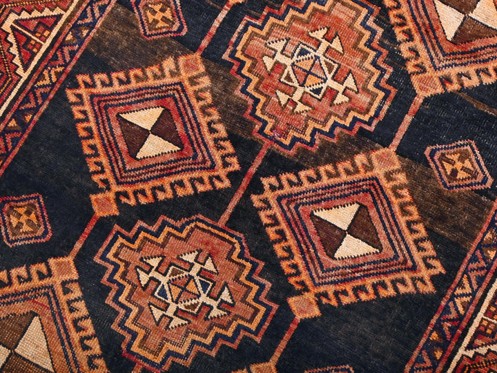 a close up of a rug with many different patterns