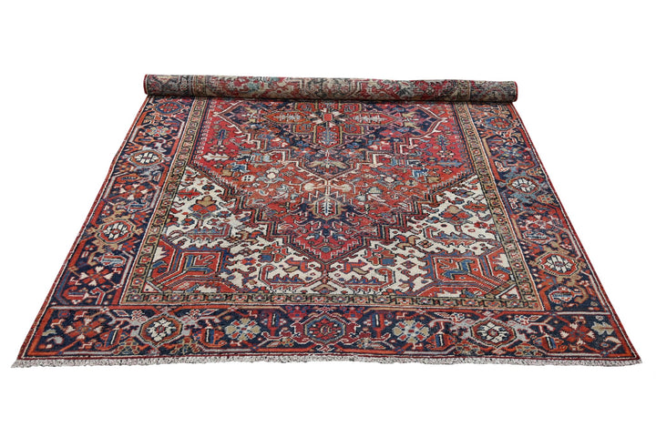 red Medium rug 5' 7" x 8' 4"