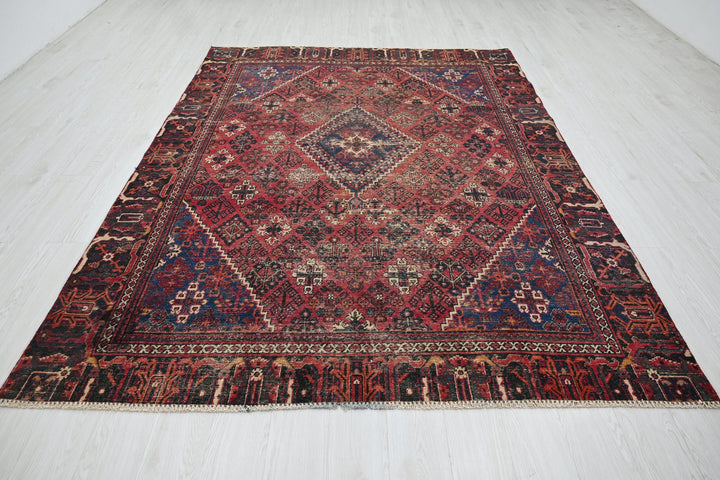 red Medium rug 6' 6" x 9' 0"