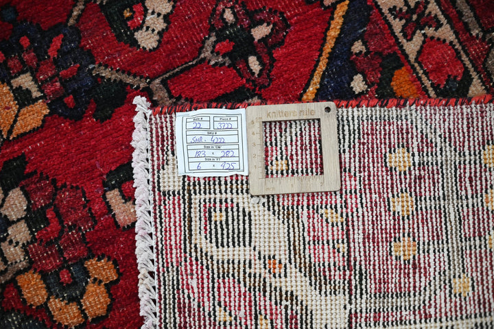 red Medium rug 6' 0" x 9' 3"