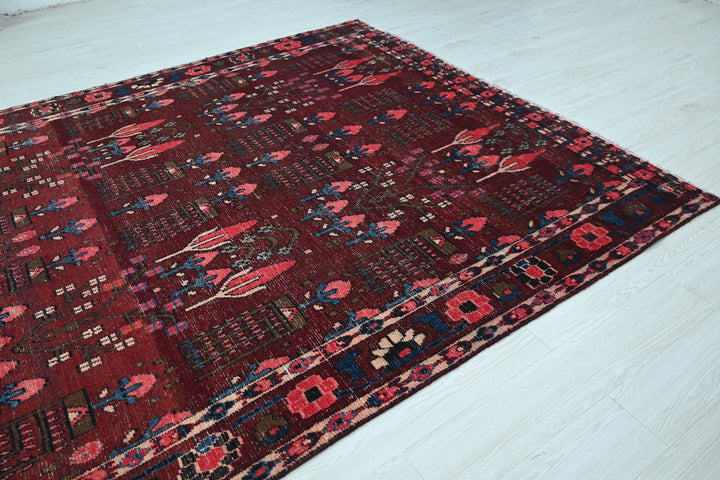 red Large rug 6' 9" x 11' 2"