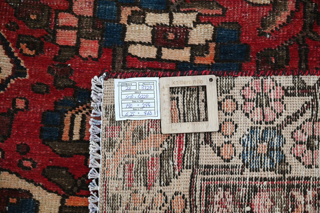 red Large rug 6' 3" x 9' 8"