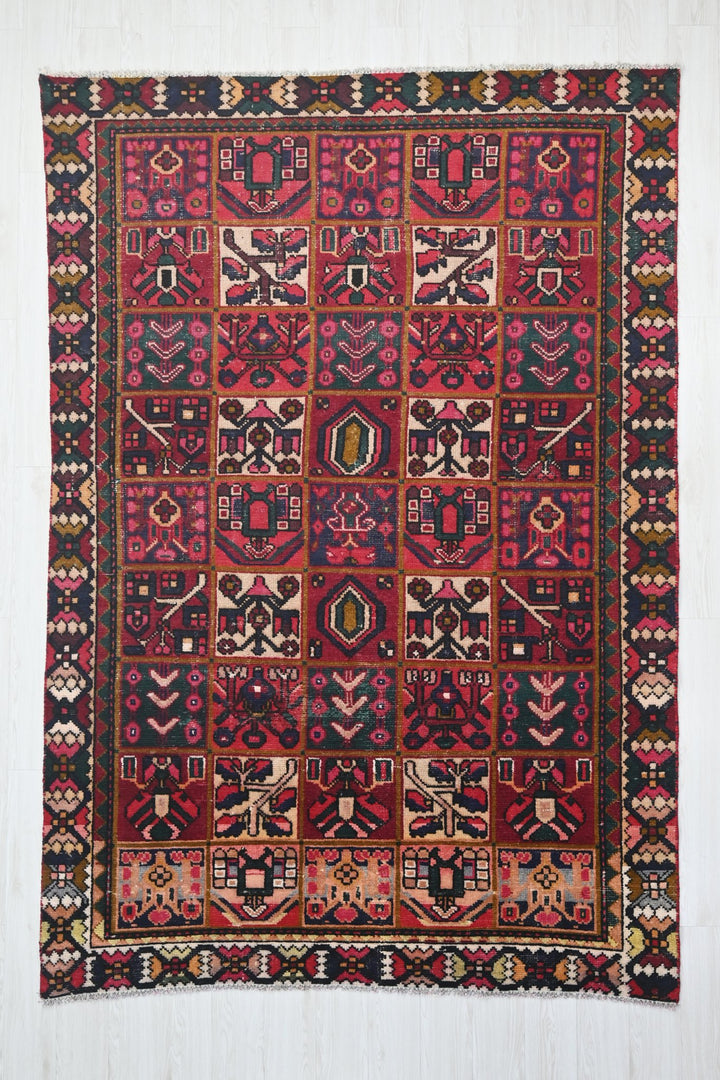 red Medium rug 6' 2" x 9' 0"