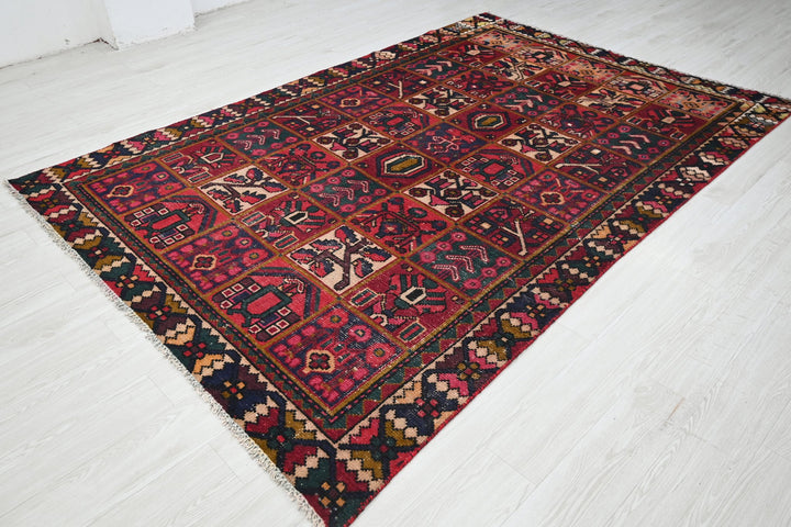 red Medium rug 6' 2" x 9' 0"
