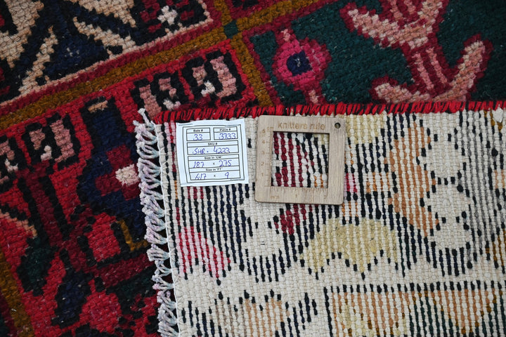 red Medium rug 6' 2" x 9' 0"