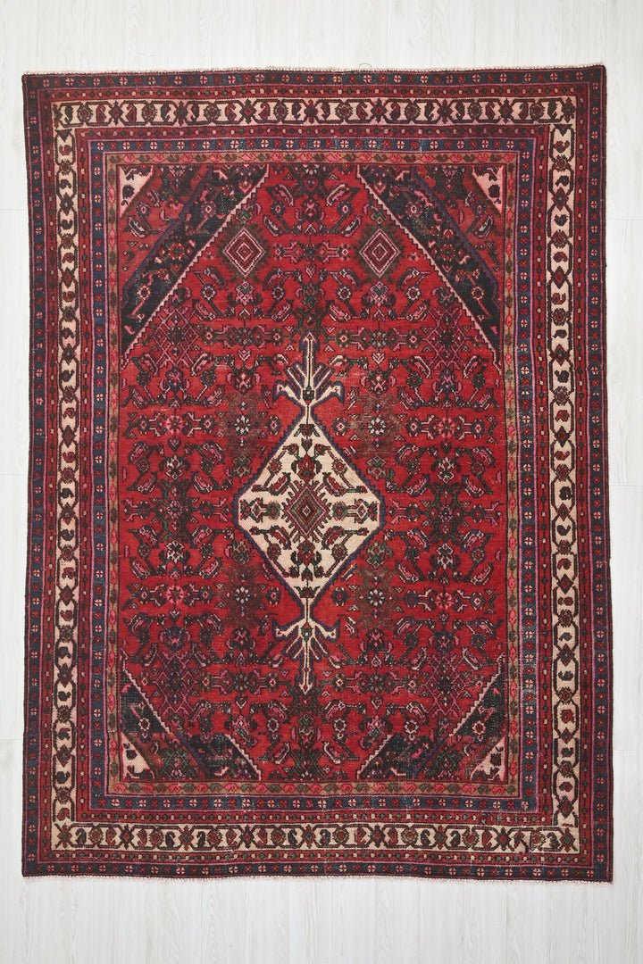 red Large rug 6' 8" x 9' 1"