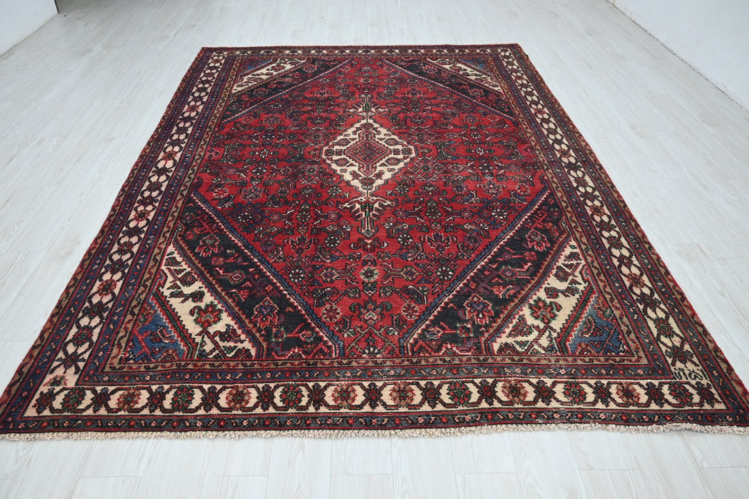 red Large rug 6' 11" x 9' 10"