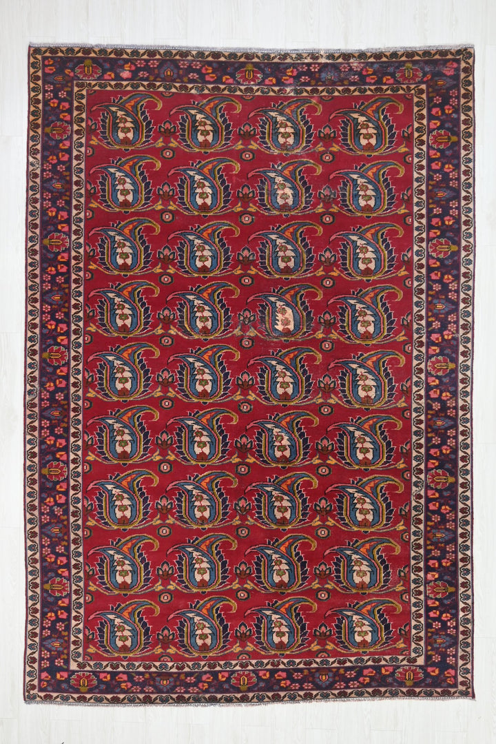 red Large rug 6' 10" x 9' 11"