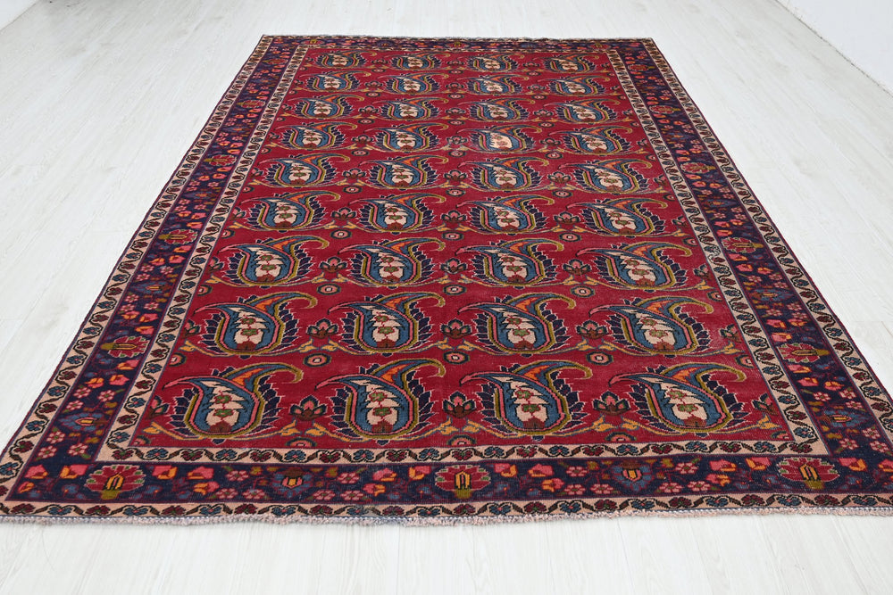 red Large rug 6' 10" x 9' 11"