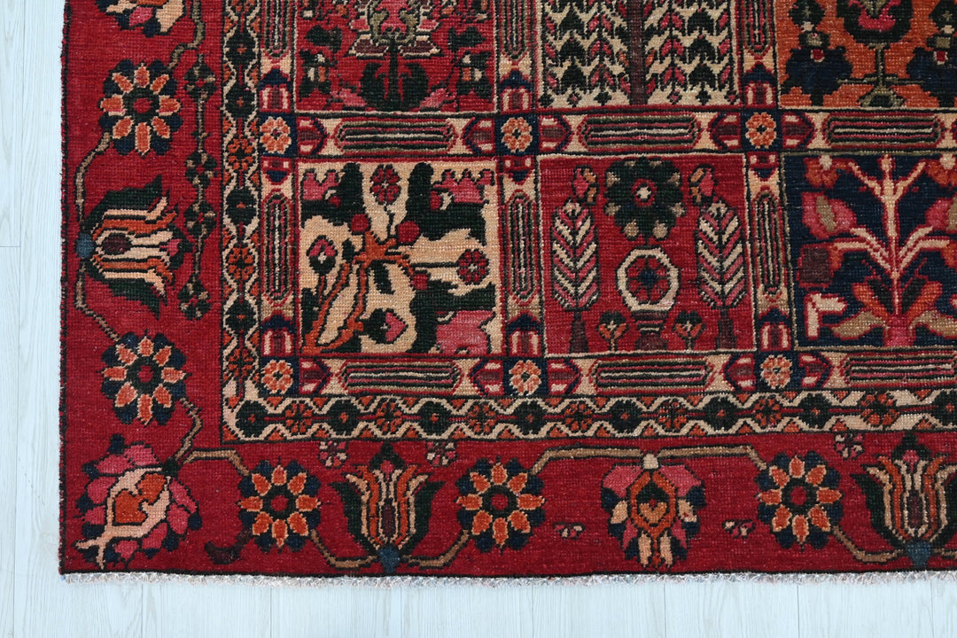 red Medium rug 6' 6" x 9' 4"