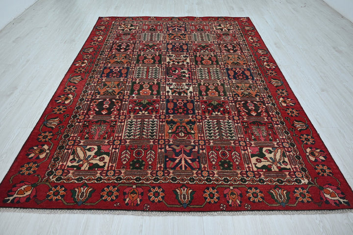 red Medium rug 6' 6" x 9' 4"