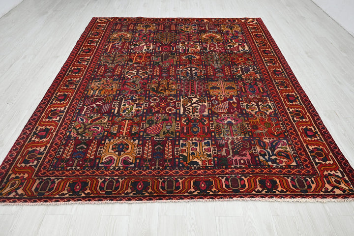 red Large rug 7' 3" x 9' 1"