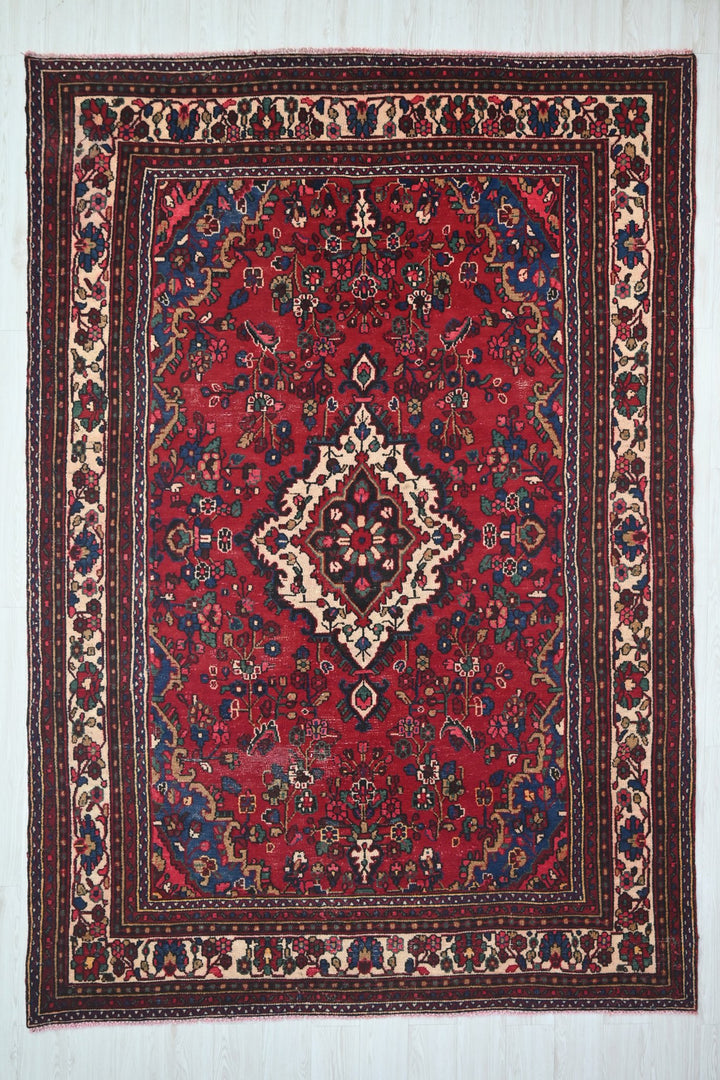 red Large rug 6' 11" x 10' 5"