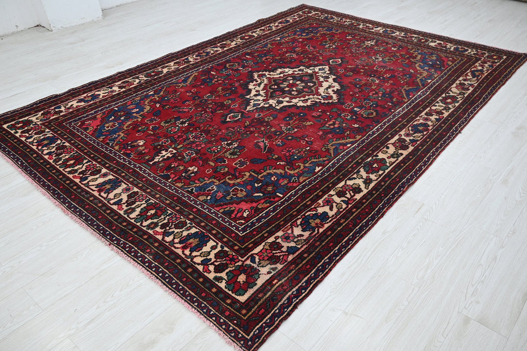 red Large rug 6' 11" x 10' 5"