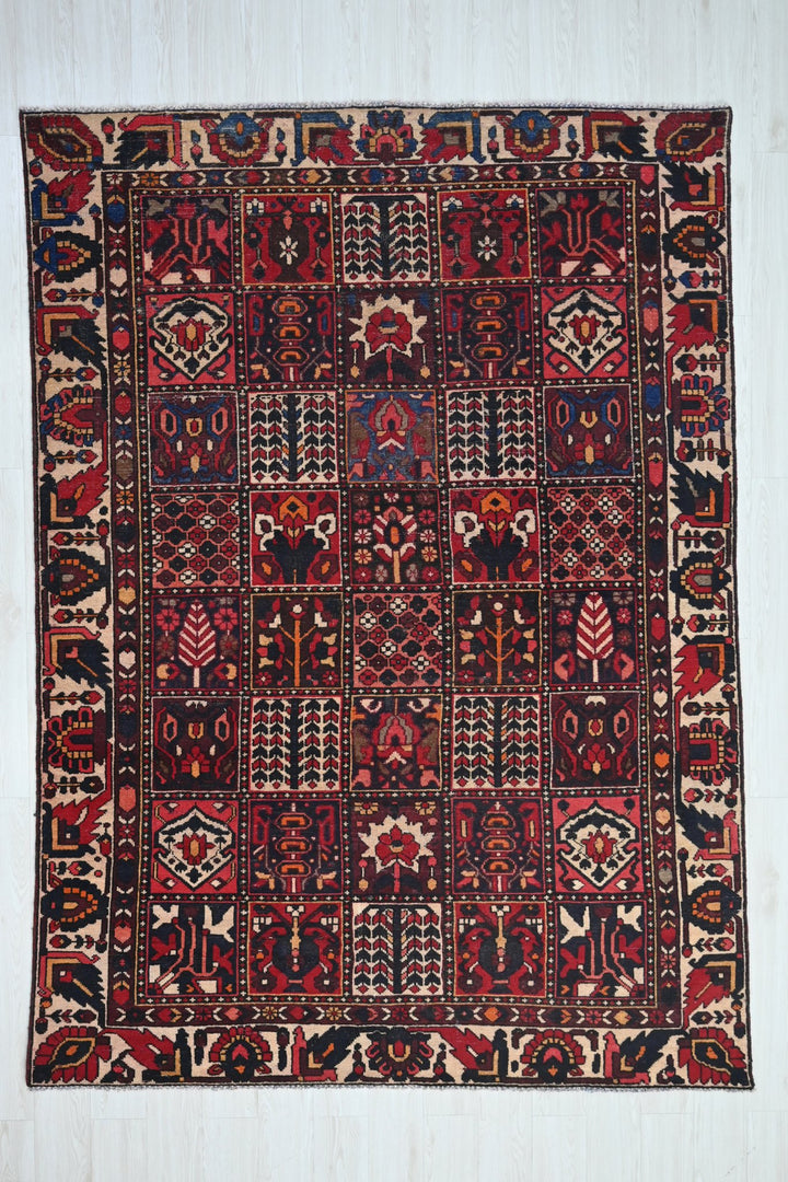 red Medium rug 6' 3" x 9' 0"