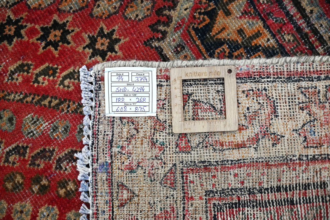 red Medium rug 6' 2" x 8' 10"