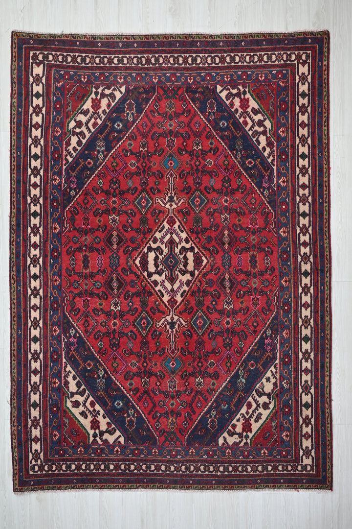 red Large rug 6' 9" x 9' 5"
