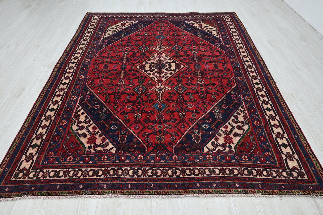 red Large rug 6' 9" x 9' 5"