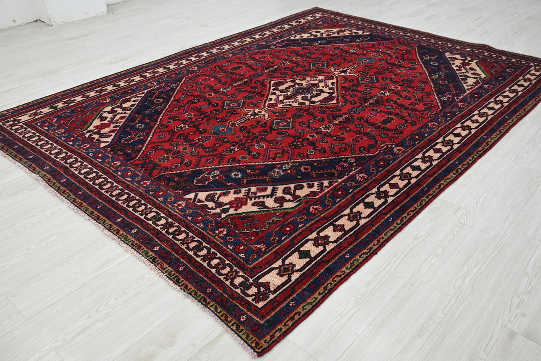red Large rug 6' 9" x 9' 5"