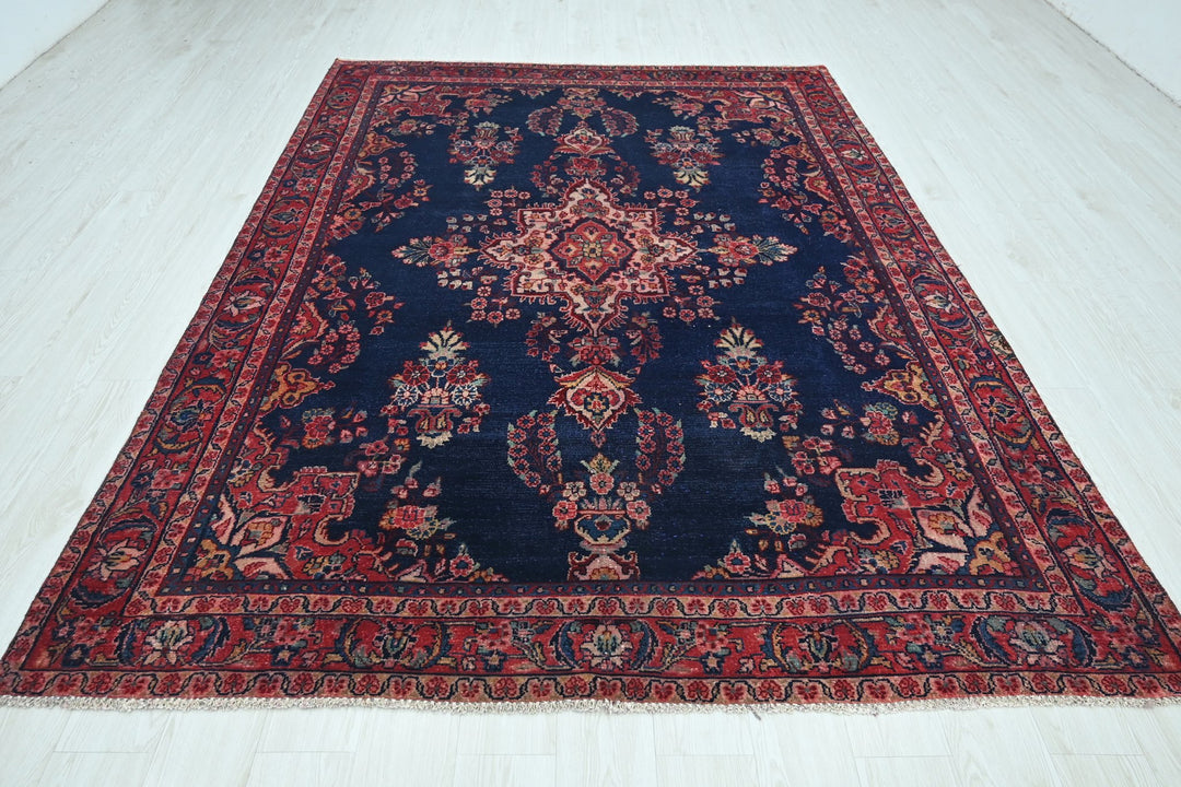 blue Medium rug 6' 6" x 9' 4"