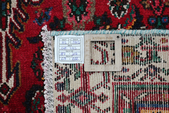 red Medium rug 6' 2" x 8' 8"