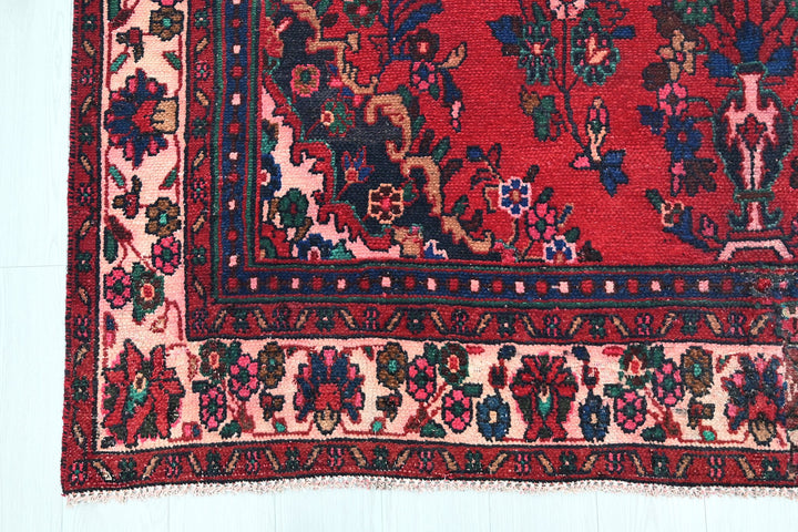 red Medium rug 6' 6" x 9' 5"