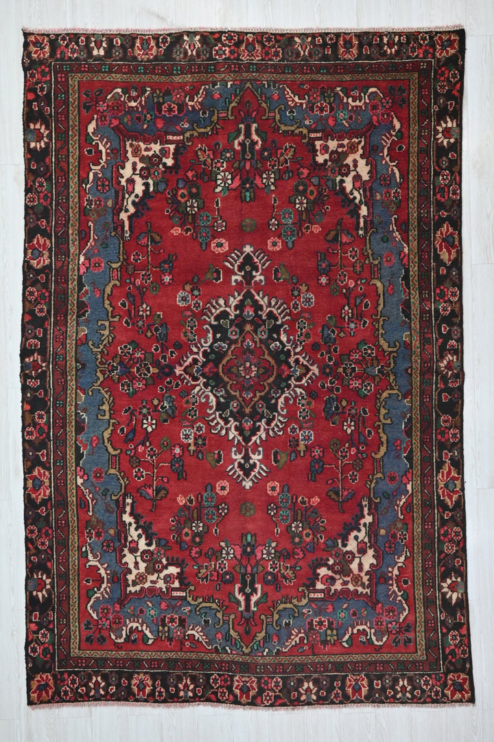 red Medium rug 6' 2" x 9' 0"