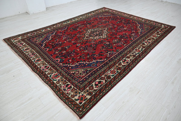 red Large rug 6' 9" x 9' 5"