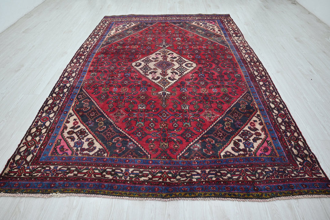 red Large rug 6' 7" x 10' 2"