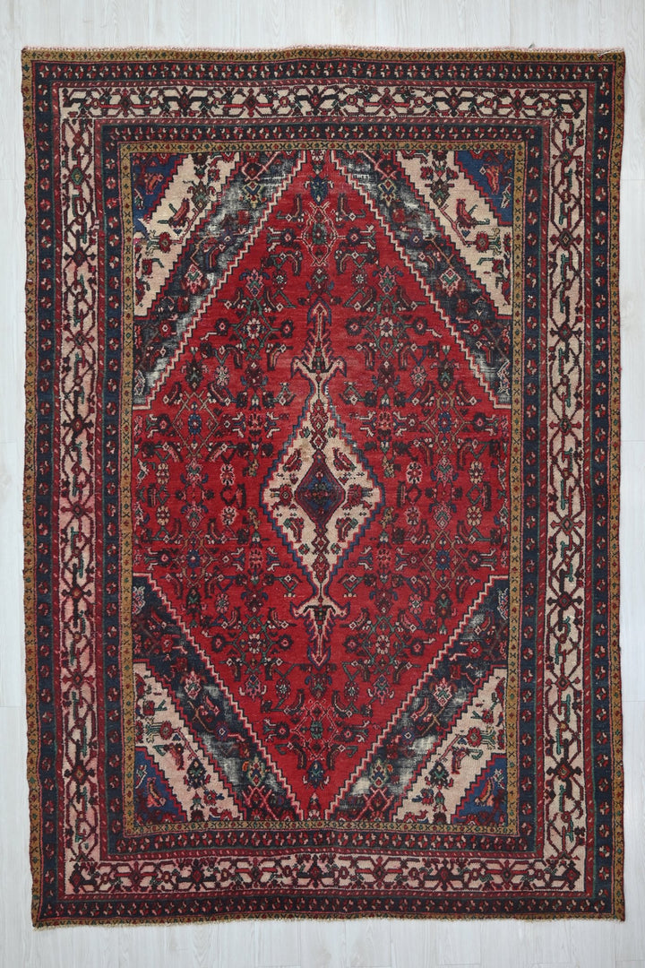 red Large rug 6' 7" x 9' 11"