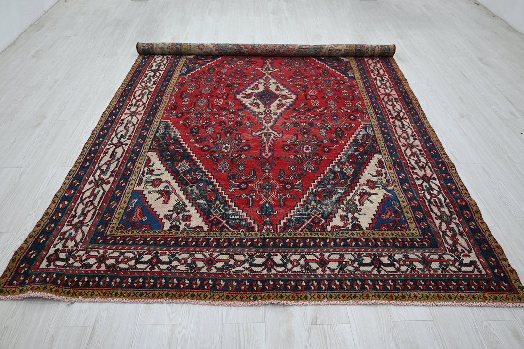 red Large rug 6' 7" x 9' 11"