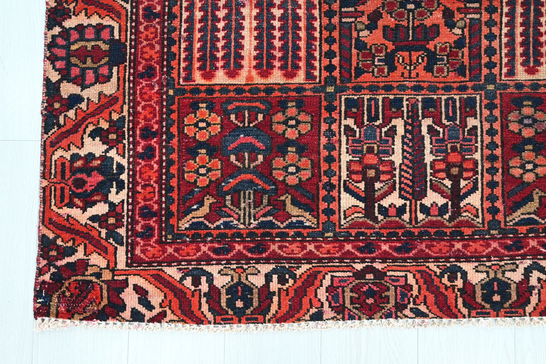 red Medium rug 4' 8" x 6' 4"
