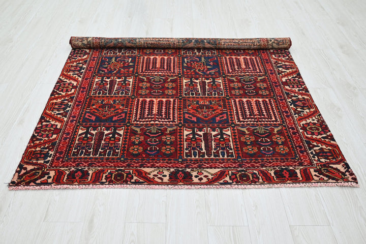 red Medium rug 4' 8" x 6' 4"