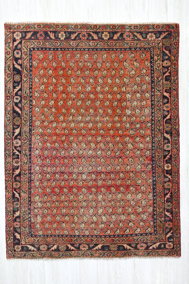 red Medium rug 4' 9" x 6' 7"