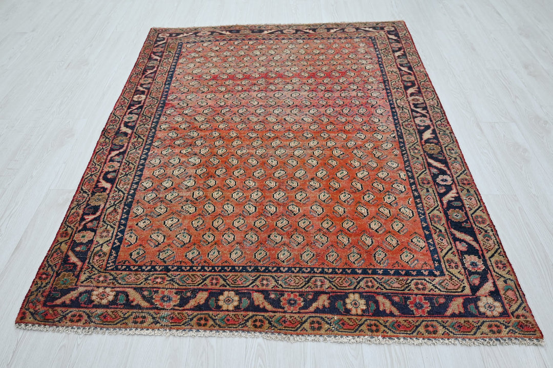 red Medium rug 4' 9" x 6' 7"