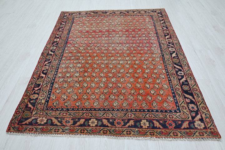 red Medium rug 4' 9" x 6' 7"