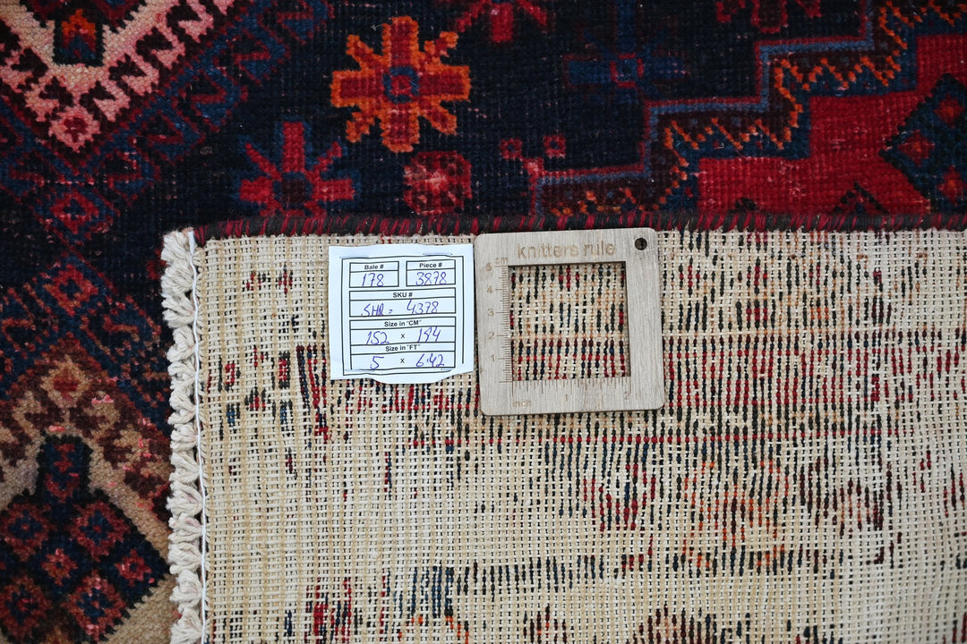 blue Medium rug 5' 0" x 6' 4"