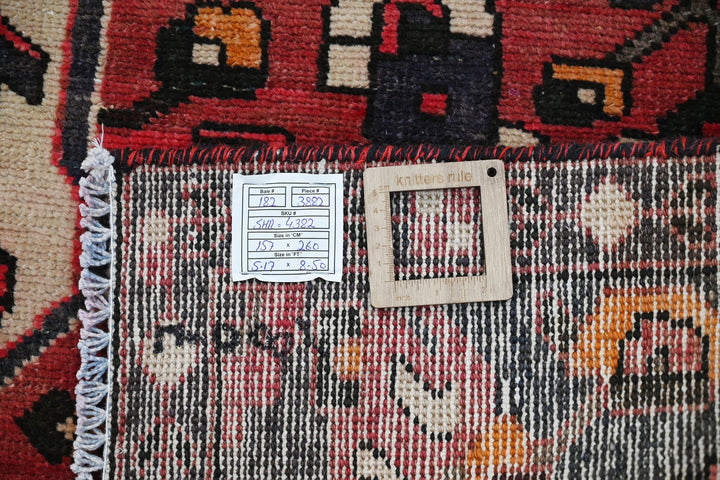 red Medium rug 5' 2" x 8' 6"