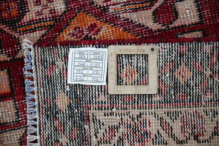 red Runner rug 4' 5" x 9' 6"