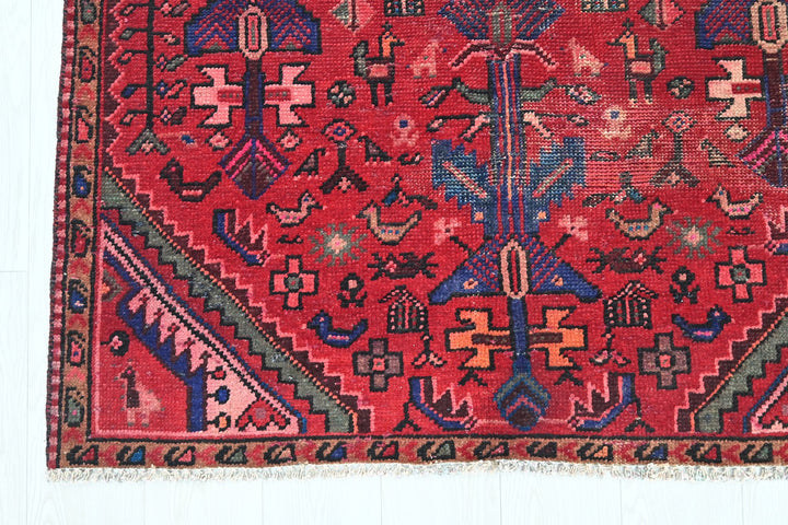 red Medium rug 3' 10" x 8' 8"