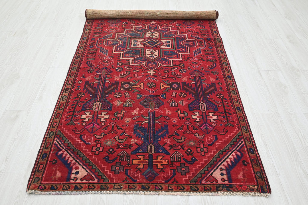 red Medium rug 3' 10" x 8' 8"
