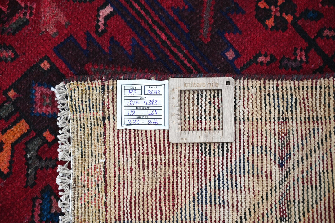 red Medium rug 3' 10" x 8' 8"