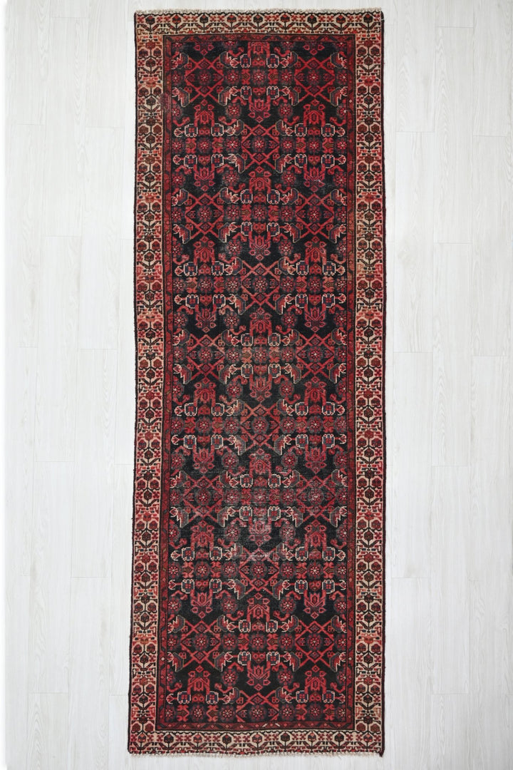 black Runner rug 3' 1" x 9' 10"