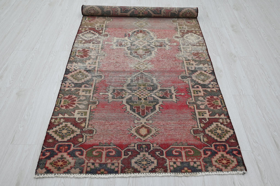 red Medium rug 3' 8" x 8' 7"